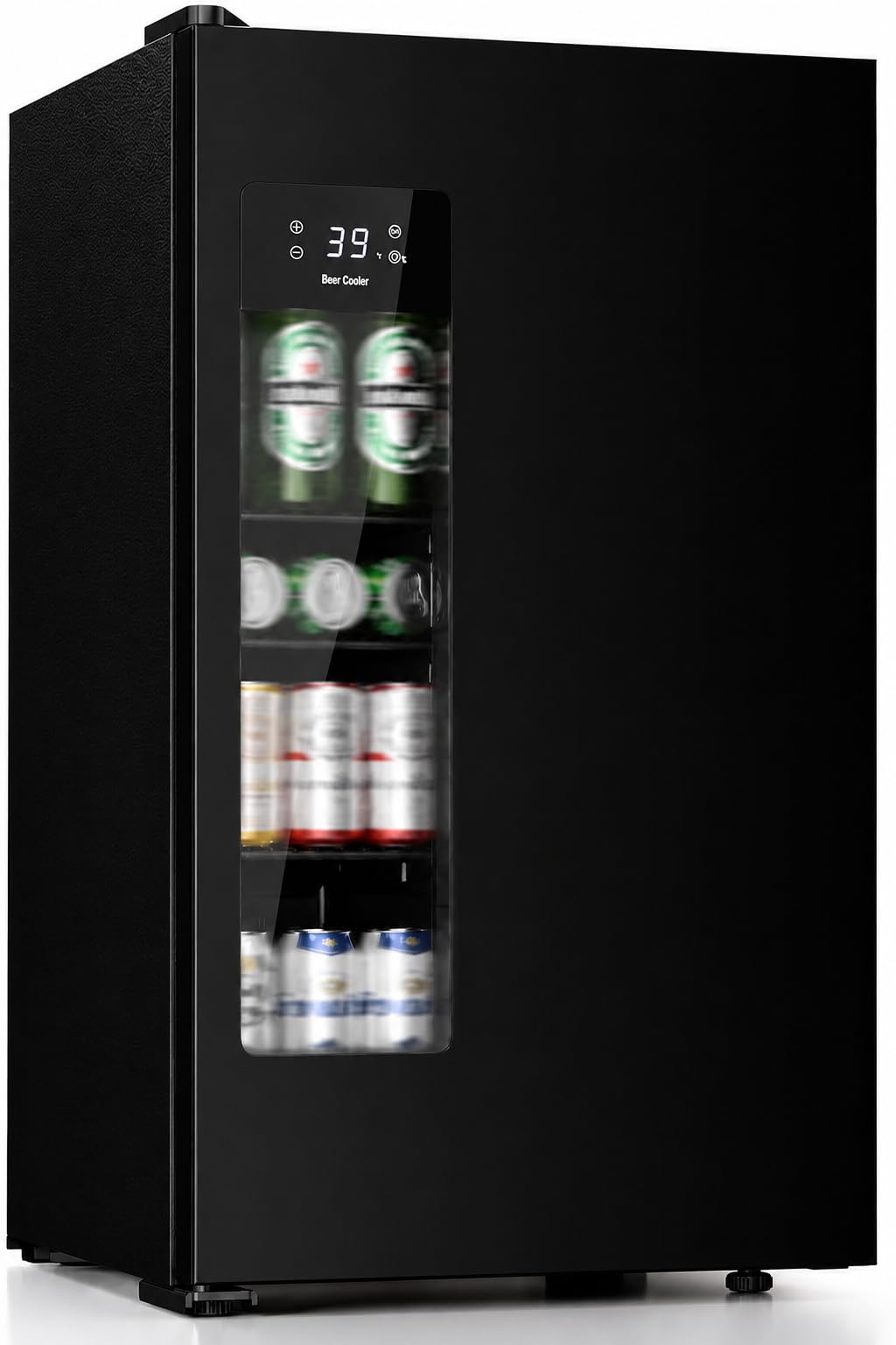 Kismile 3.2 Cu.Ft Beer Fridge, Auto Defrost Mini Fridge with Electronic Control, LCD Display and Adjustable Temperature for Home, Dorm, Office