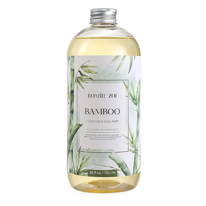 ROMIIE ZOI Liquid Hand Soap Refill,Bamboo,Gentle & Moisturizing Formula for Home & Kitchen, 750ML/26 FL OZ