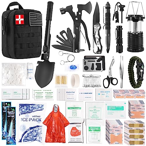 Abpir318 PCS Emergency Survival Kit, Survival Gear and Equipment First Aid Kit Med Supplies for Vehicles Travel Car Campin...