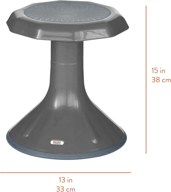 Back2School Express Wobble Stool, 15", Flexible Seating, Grey