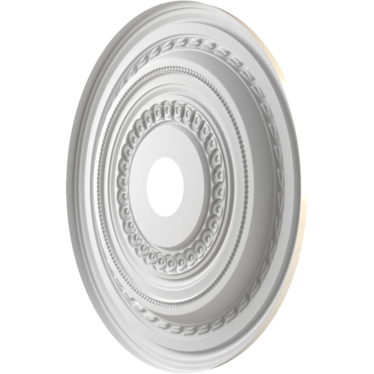 Ekena Millwork Cmp22Coepe Cole Thermoformed Pvc Ceiling Medallion (Fits Canopies Up To 6), 22Od X 3 1/2Id X 1P, Universal Metall