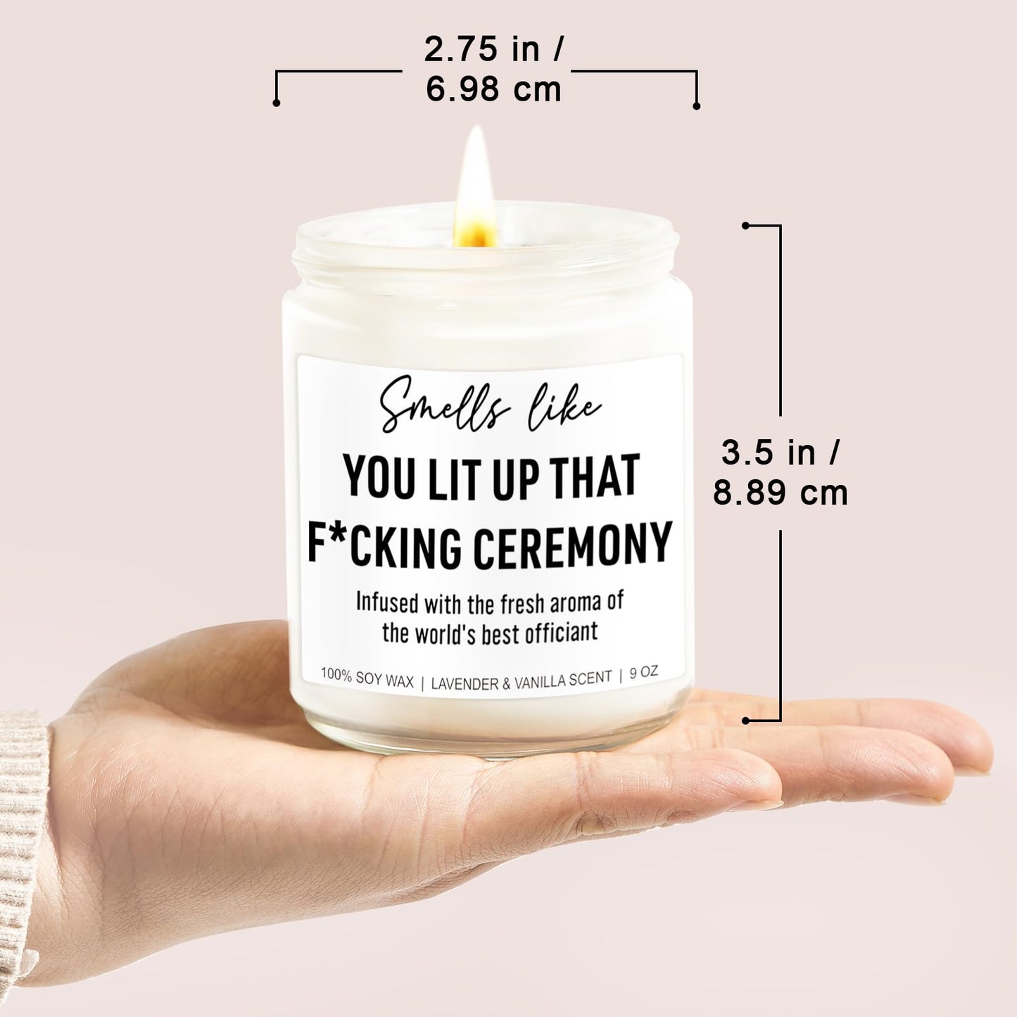 Younift Funny Scented Candle, Wedding Officiant Gifts for Wedding Day, Officiant Proposal Gifts - Thank You Presents for Best Officiant - 9 oz