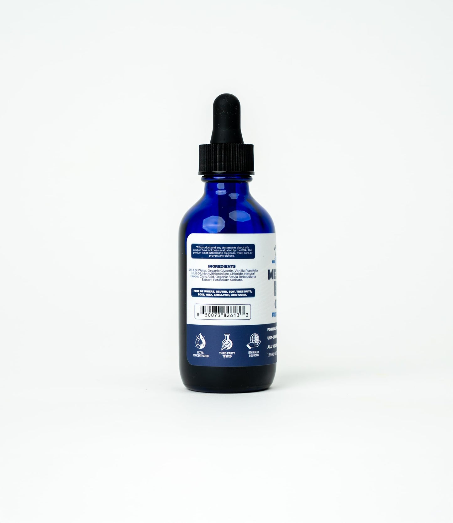 Alex Jones Ultra Methylene Blue Drops 1% USP Grade High Purity Solution – Fresh Mint Flavored, 50 mL (1.69 fl oz) Dropper Bottle – Organic Methylene Blue - 30 Day Supply