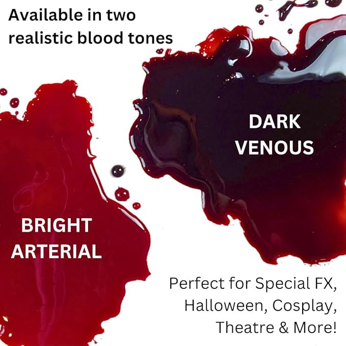 Mehron Makeup Stage Blood | Realistic For Halloween | Washable Fake Blood for Special FX, Stage & Screen, Halloween, & Cosplay (9 oz) (Bright Arterial)