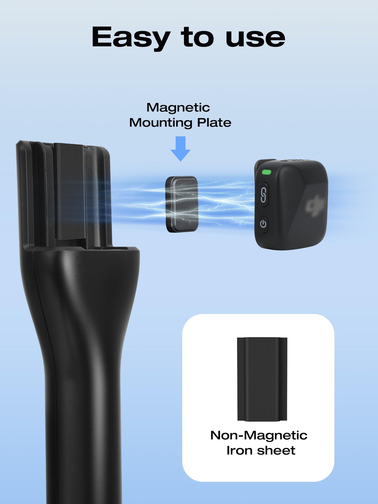 Sunmon Magnetic Wireless Mic Holder For Dji Mic Mini, Mic Stand For Dji Mic1/2, Portable Handheld Microphone Interview Stand For