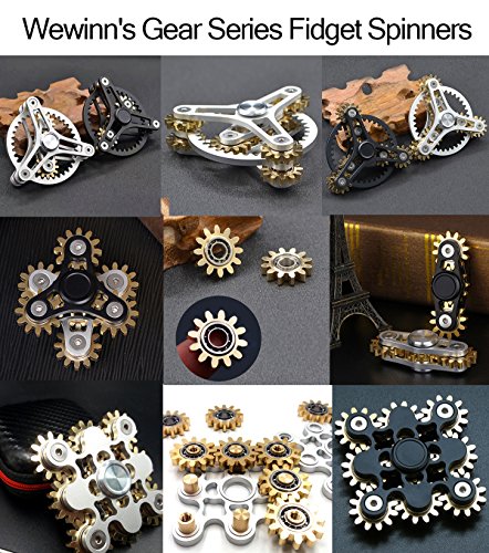 Pure Brass Fidget Spinner Gears Linkage Fidget Gyro Toy Metal DIY Hand Spinner Spins Long Time EDC Focus Meditation Break ...