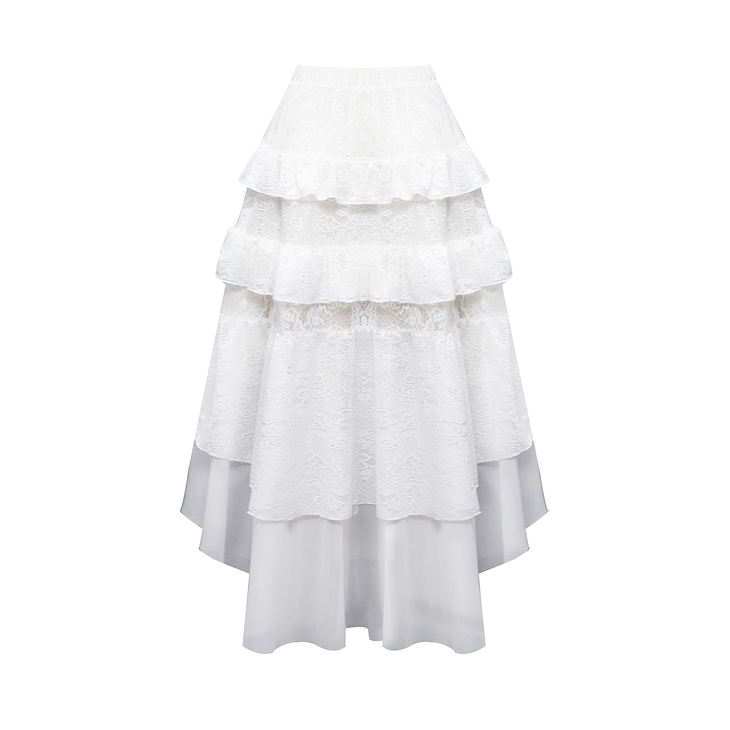 Apocrypha Women Victorian Pirates Skirt Renaissance Vintage Gothic Retro Costume (Small, White)
