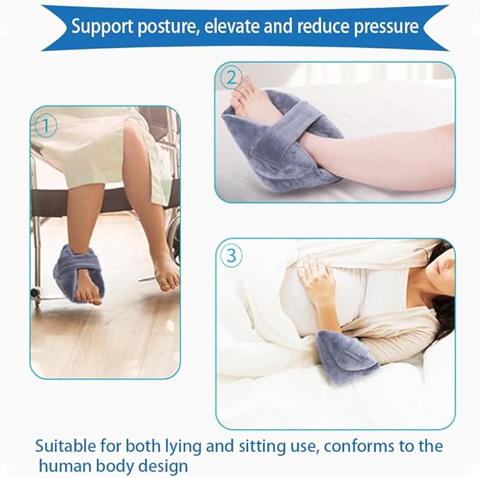 AUSTYLCO 2PCS Heel Protector Cushion-Foot Support Pillow,Anti-Decubitus Heel Pad for Heel Pain Relief,Pressure Sores,Pressure Sores,Bed Sores,Plantar Fasciitis,Adjustable in Size