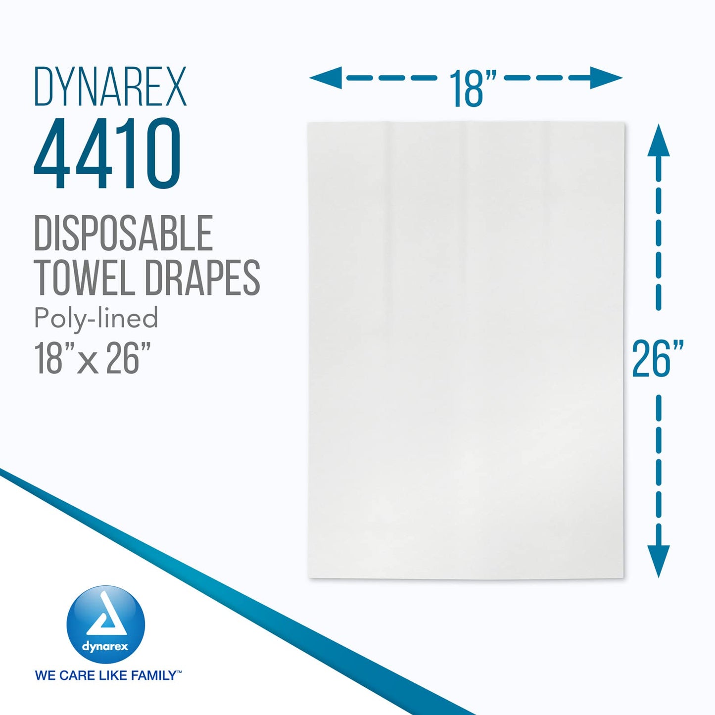 Dynarex Disposable Towel Drapes, Sterile, 18" x 26," for Medical & Surgical Use, Poly-Interlined Lining, Protect from Contaminants, 1 Box of 50 Drapes