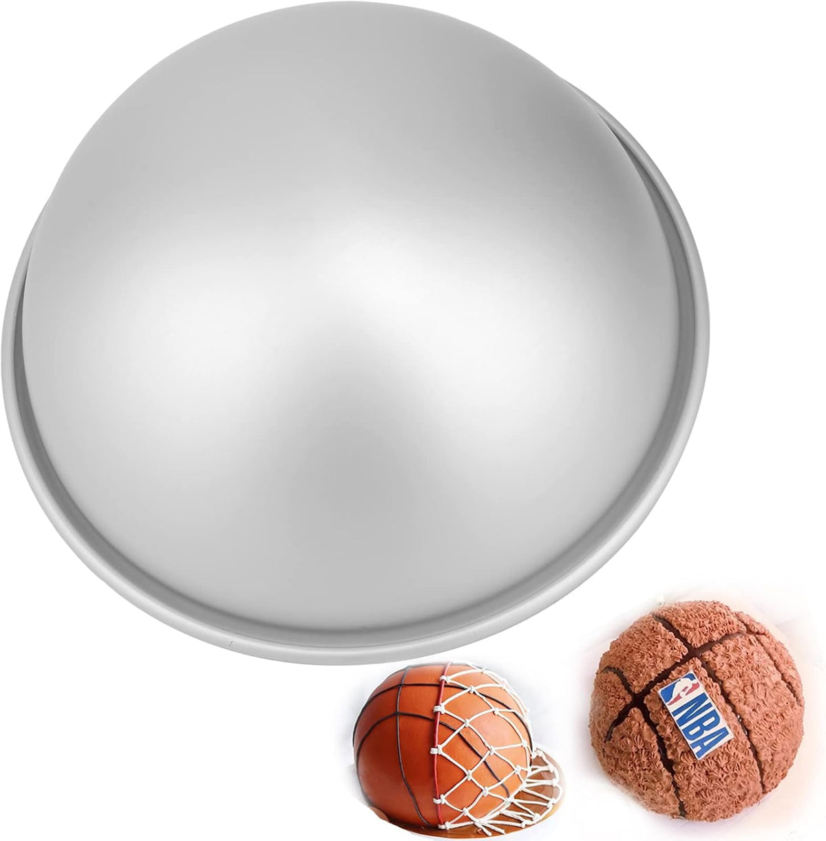 6 Inch Dome Cake Pan, DIY 3D Half Football Soccer Shaped Hemisphere Cake Mold, Aluminum Alloy Cake Molds Nonstick Baking Tools