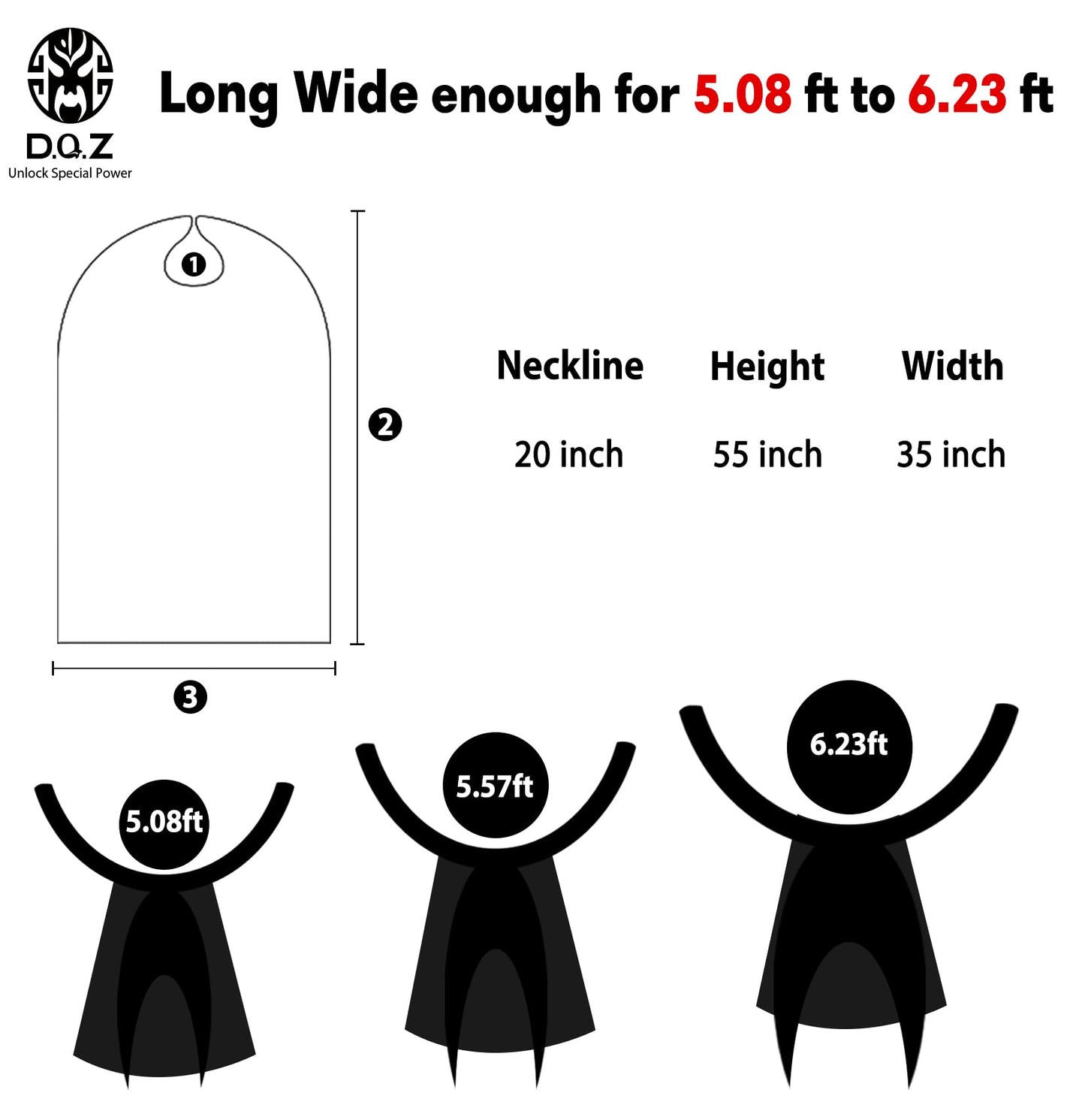 D.Q.Z Adult Super hero Capes and Mask for Women Men Superhero Costume Halloween Vampire Dress Up Party Favor (Black)