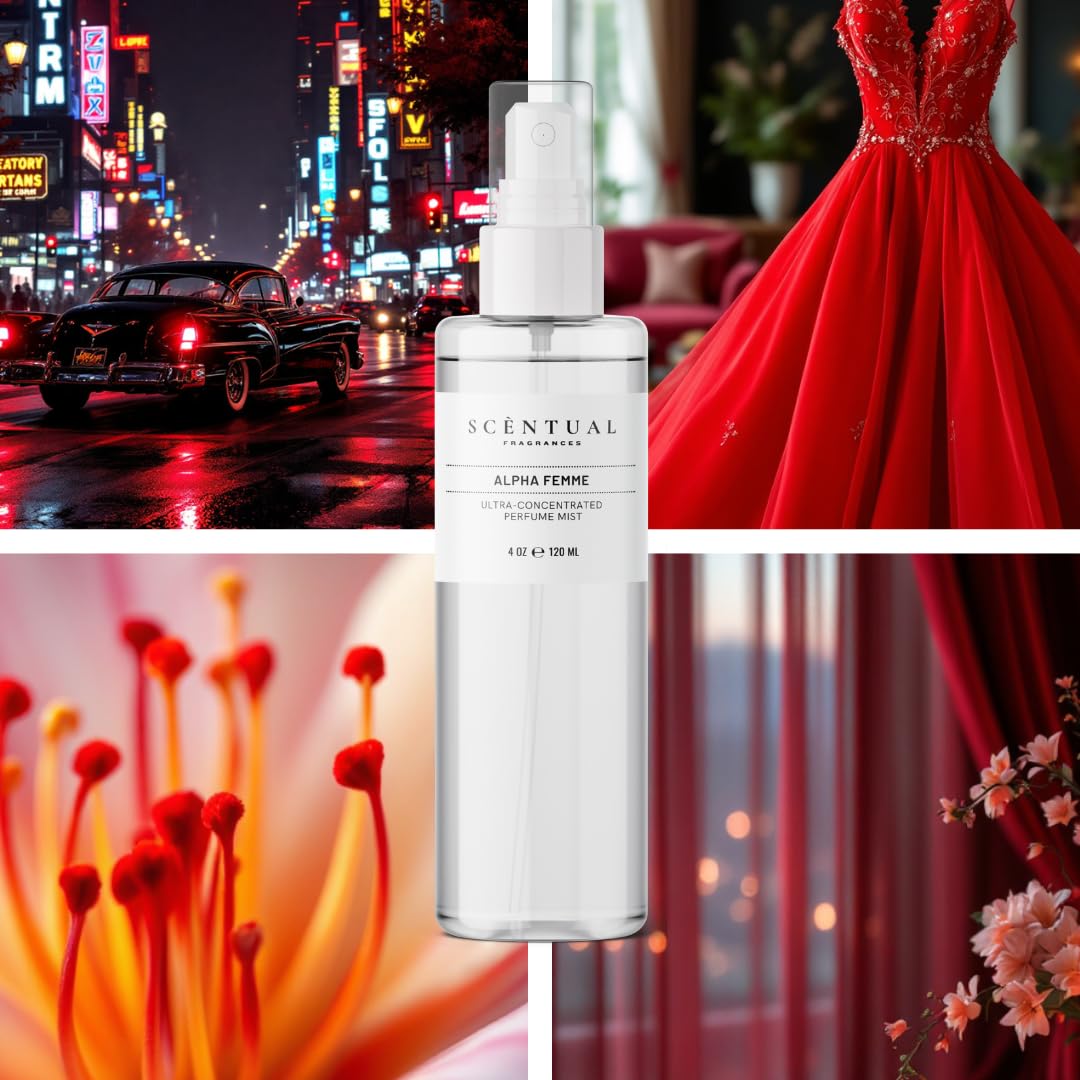 Scentual Fragrances, Luxury Perfume Oil, Ultra-Concentrated Women Roll-On Fragrance Oil, Long Lasting Rollerball Travel Mini Perfume, Vegan, Alcohol & Cruelty Free 10ml (Alpha Femme)