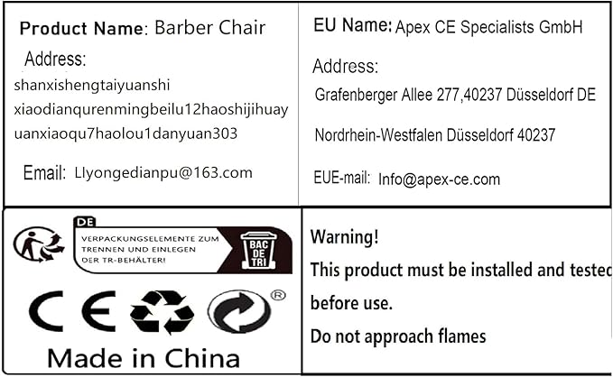 Barber Chair, Salon Chair for Hair Stylist, Height Adjustable Hydraulic Hair Reclining Salon Chair, 360 Degrees Rotation,Black