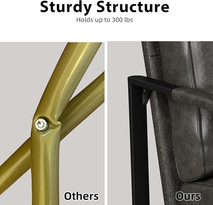 INZOY Accent Arm Chair with Metal Frame Set of 6, Comfy Living Room Chair with Plump Backrest and Cushion, Mid Century Modern Chair with Sturdy Structure, Easy to Clean, Dark Grey