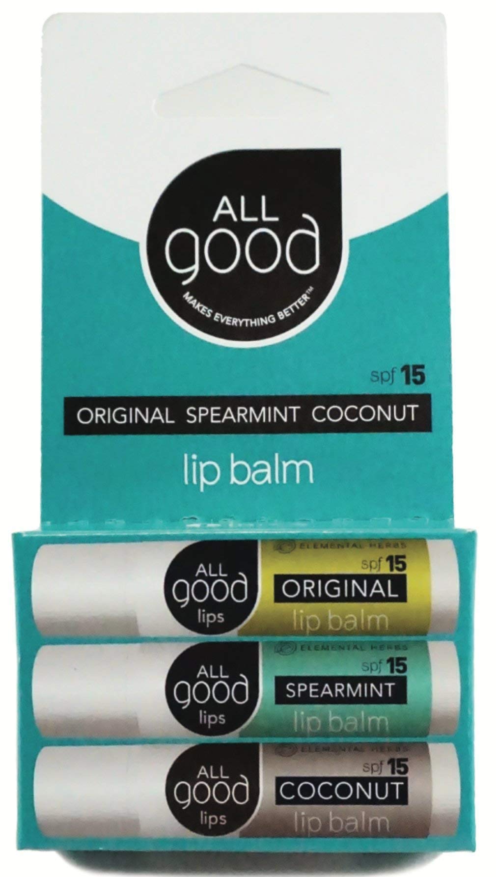 All Good Organic SPF15 Lip Balm - Hydrating Lip Care with Olive Oil, Beeswax, Calendula, Lavender, Vitamin E - Lip Moisturizer w