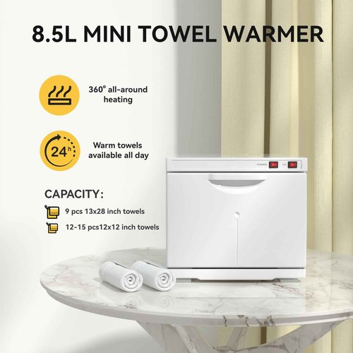 HYTOBP Hot Towel Warmer, 8.5L Towel Warmers Spa, Small Towel Warmer Professional Mini Towel Warmer Cabinet for Facial, Towel Warmer Esthetician Towel Heater for Beauty&Salon(8.5L-White)