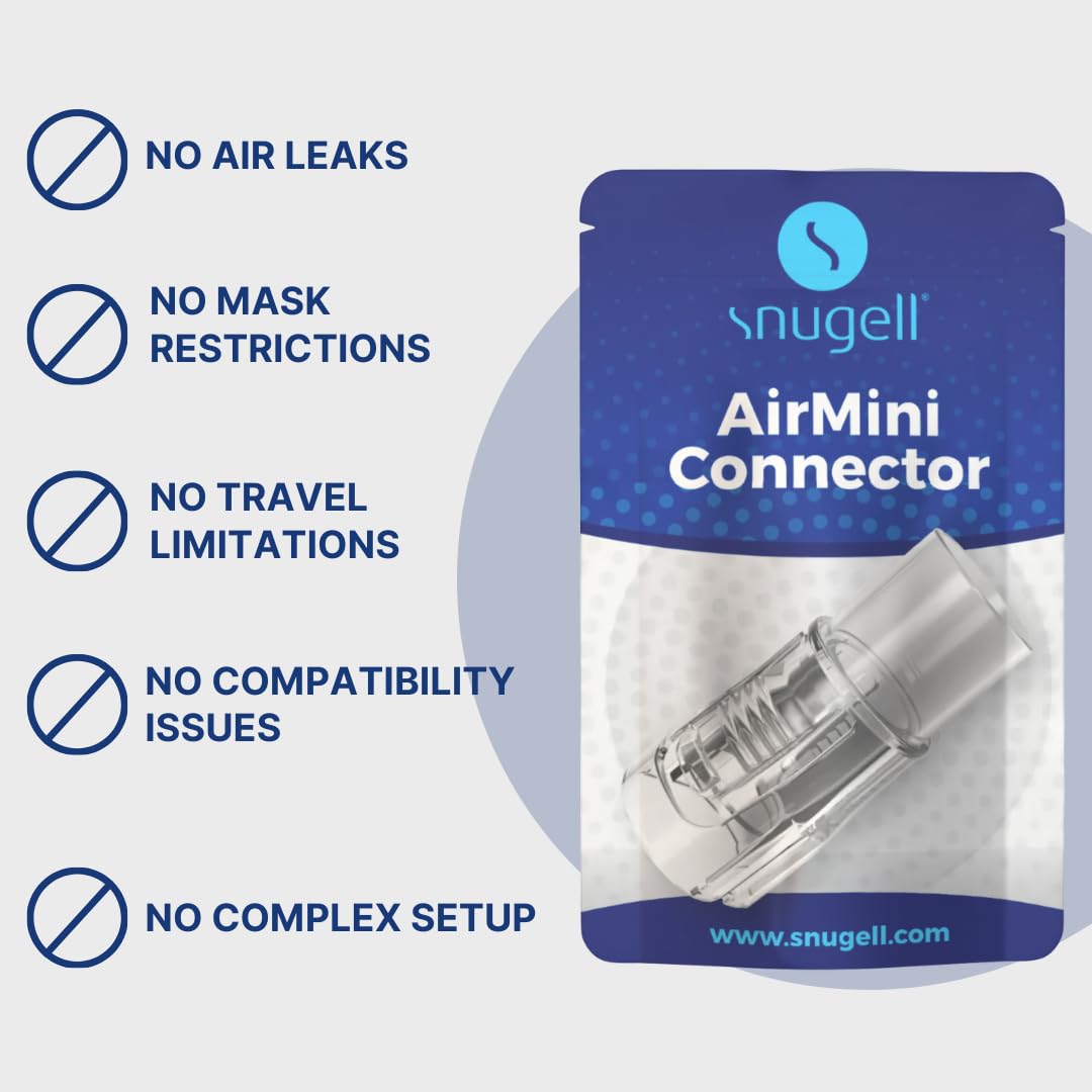 Snugell AirMini Adapter – Universal Tubing Connector Compatible with AirMini Device – Fits 15mm & 22mm CPAP Masks – Durable, Travel-Friendly Accessory for Convenient Use Anywhere