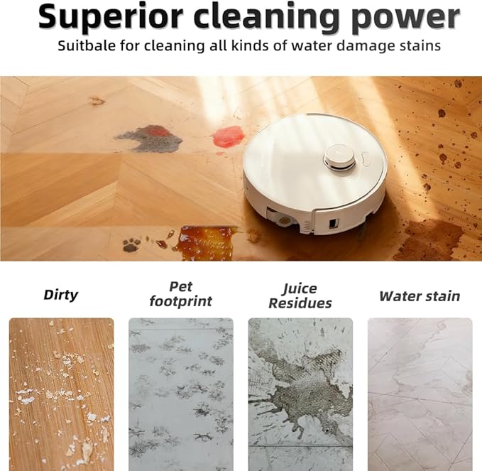 8 Pack Mop Pads for Roborock QV 35A/Qrevo S/Q Revo/Qrevo Pro/Qrevo Plus/Qrevo Master/Qrevo Slim/Qrevo Curv/Qrevo Edge Robot Vacuum Cleaner, Spin Cleaning Pads Replacement Parts Accessories