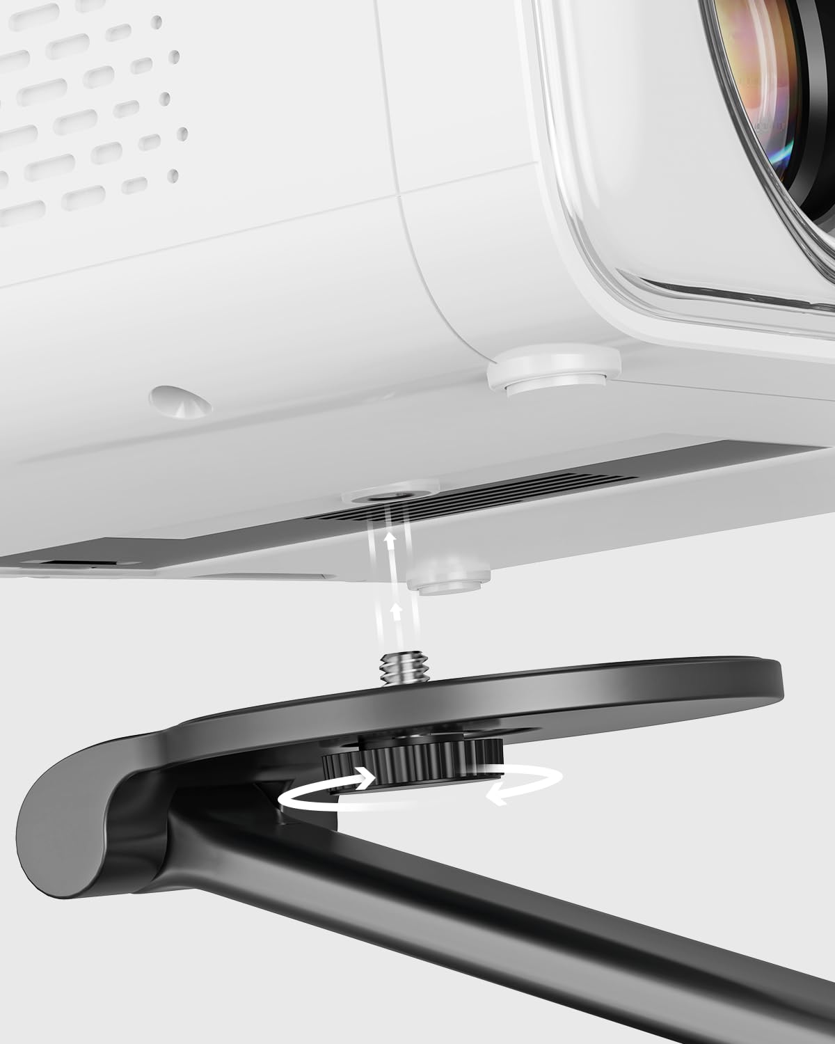 Aurzen Projector Foldable Stand, Ultra-Compact with Easy Setup, 180° Rotation, Compatible with TMY, HAPPRUN, Yaber, Epson & Most Projectors (¼-Inch Screw, Only Stand)