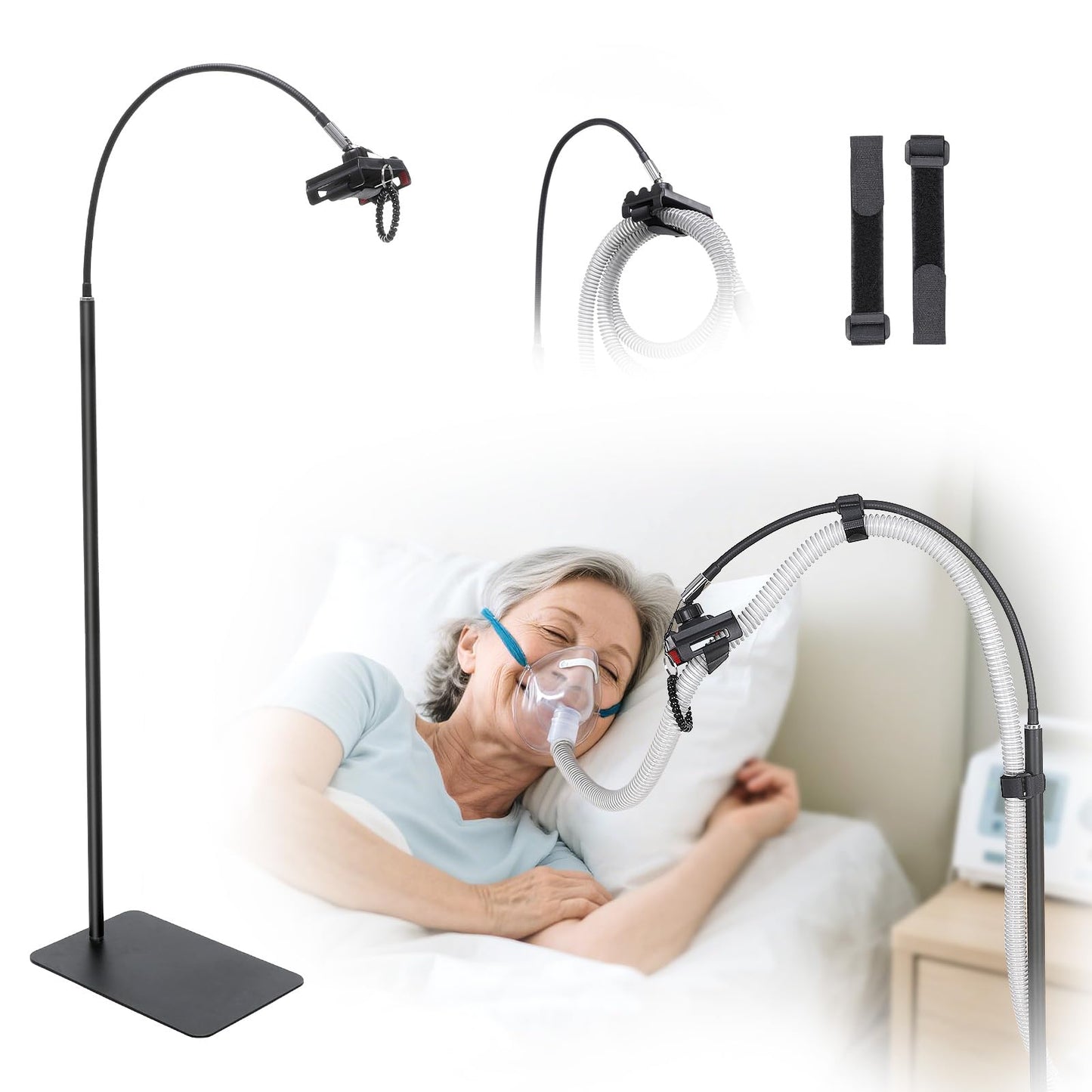CPAP Hose Holder, CPAP Hose Lift with Adjustable Feature - CPAP Tube Organizer & CPAP Mask Hook in one, Sturdy&Convenience CPAP Accessory for CPAP Hose Support - Fit in Any Space