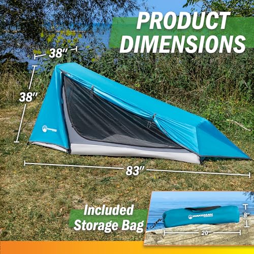 Single Person Tent - Ultralight 1 Person Camping Tent with Rainfly and Carrying Bag - Lightweight Outdoor Bivy Bag Shelter...