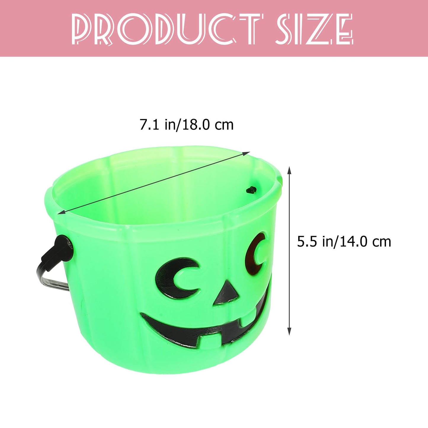 LUOZZY 4pcs Halloween Pumpkin Bucket with Handle Trick-or-Treat Bucket Halloween Party Candy Bucket Classic Pumpkin Shaped Bucket