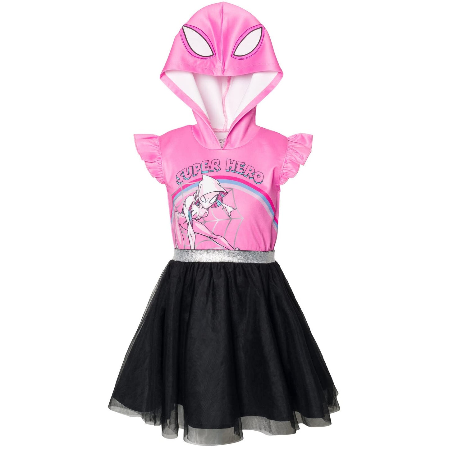 Marvel Spider-Man Spider-Gwen Ghost Spider Toddler Girls Mesh Cosplay Tulle Dress Pink 3T