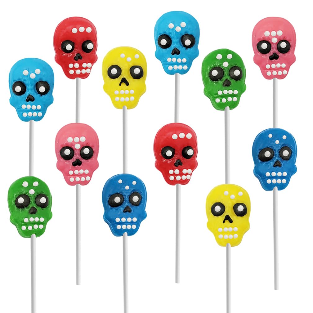 Fruidles Halloween Skull Candy Day of the Dead Lollipops Individually Wrapped (24-Pack