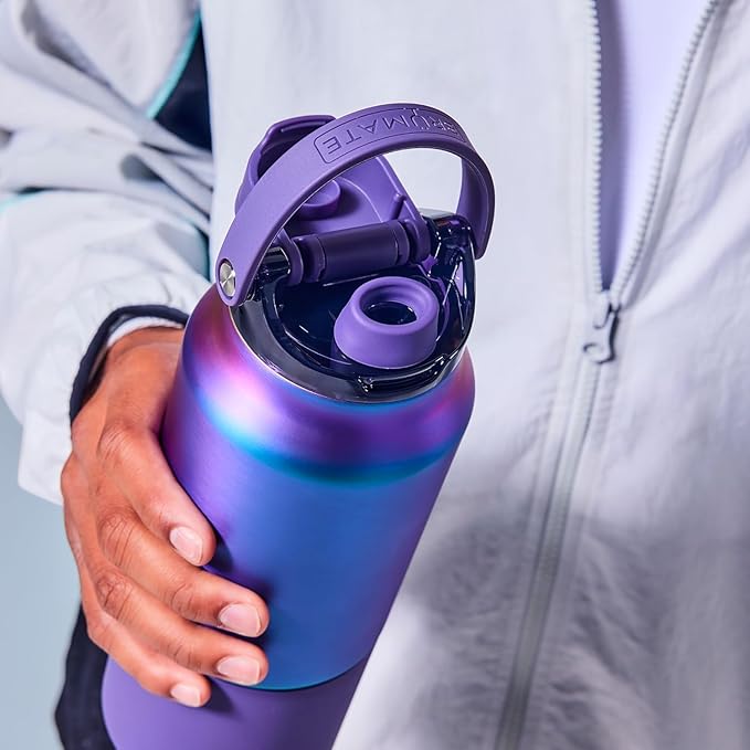 BrüMate Rise 35oz Water Bottle With 100% Leakproof Covered Silicone Straw | Insulated Stainless Steel Water Bottle With Removable Straw | Fast Flow | Soft Sip Silicone Spout | BPA-Free (Glacier)