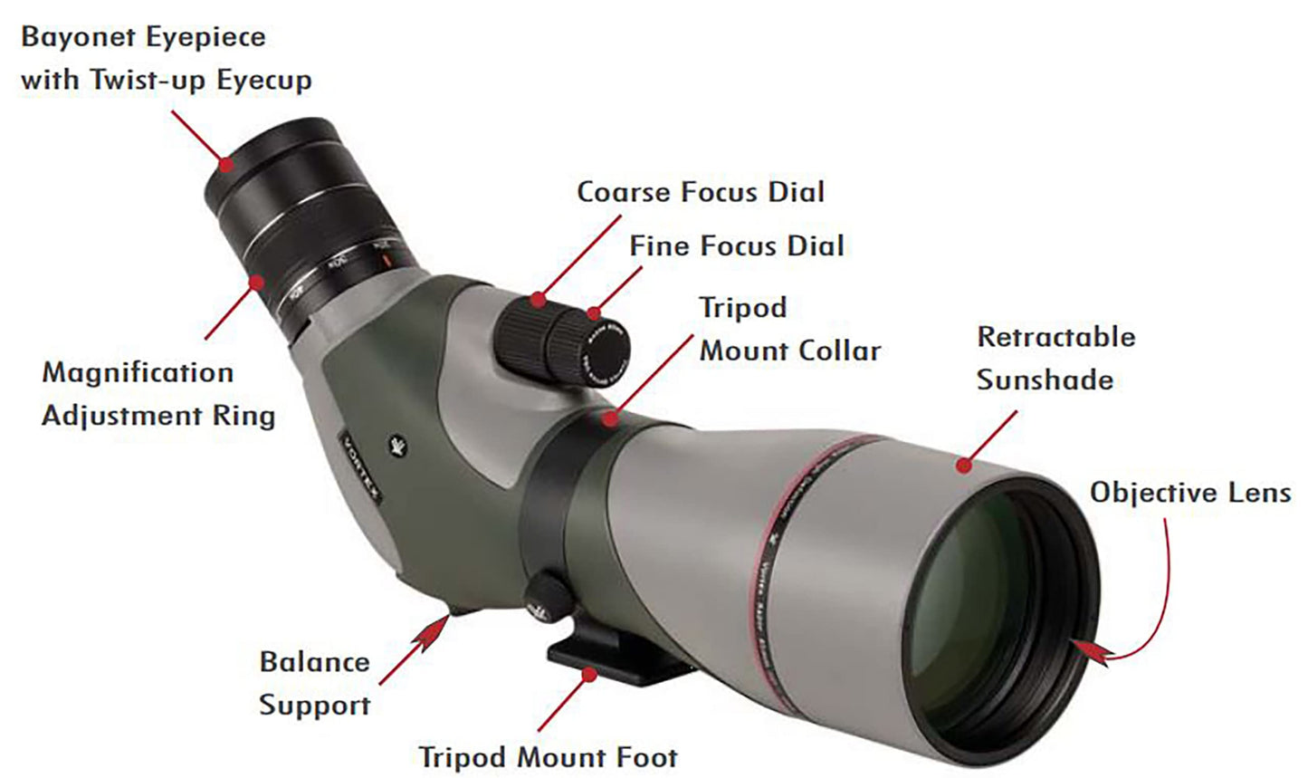 Vortex Razor HD 20-60x85 Spotting Scope - Gray/Green, Magnesium, Model RS-85A