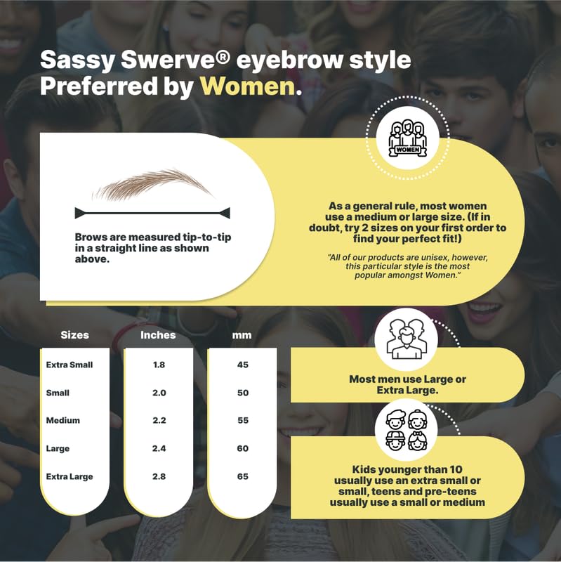 30 Pairs Medium Brown Temporary Eyebrow Tattoos, Waterproof and Smudge-Proof Medium Sassy Swerve Style Realistic Eyebrow Stickers for Women, Easy to Apply, Won't Work on Existing Brows