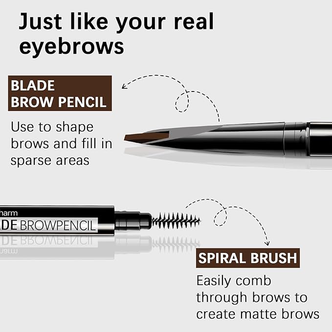 Browcharm Microblading Eyebrow Pencil for Women,0.1mm Ultra-Fine Mechanical Pencil,Makeup Brow Definer Waterproof,Draws Tiny Brow Hairs and Fills in Sparse Areas and Gaps (02 Light Grey)