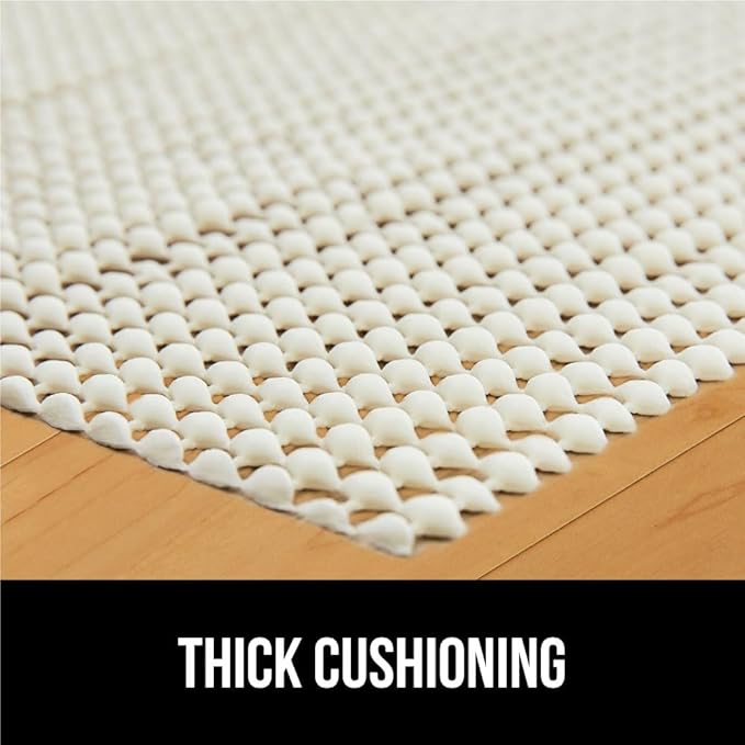 GORILLA GRIP Strong Rug Pad Gripper, 7x10 FT, US Designed, Grips Keep Area Rugs Safe and in Place, Thick, Slip and Skid Resistant Pads for Hard Floors, Under Carpet Mat Cushion and Hardwood Protection