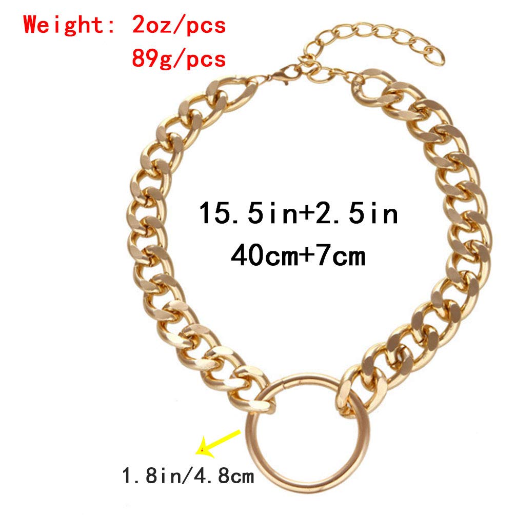 CIBIRICH Punk Chain Chunky Necklaces for women Multilayer Collar Necklace Gold