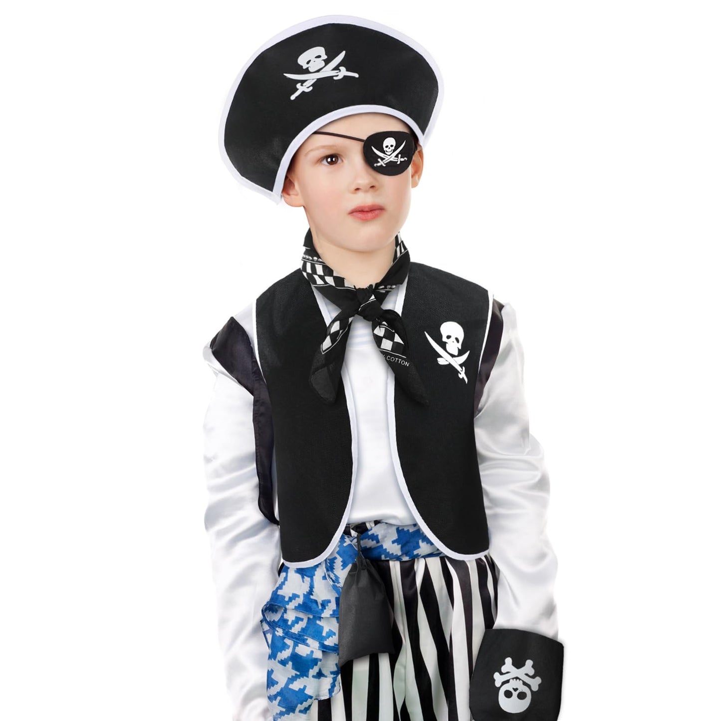 Bencailor 6 Pcs Kids Pirate Costume Accessories Set for Kids Pirate Role Play for Boys Toddlers Girls Halloween Party Cosplay Dress up