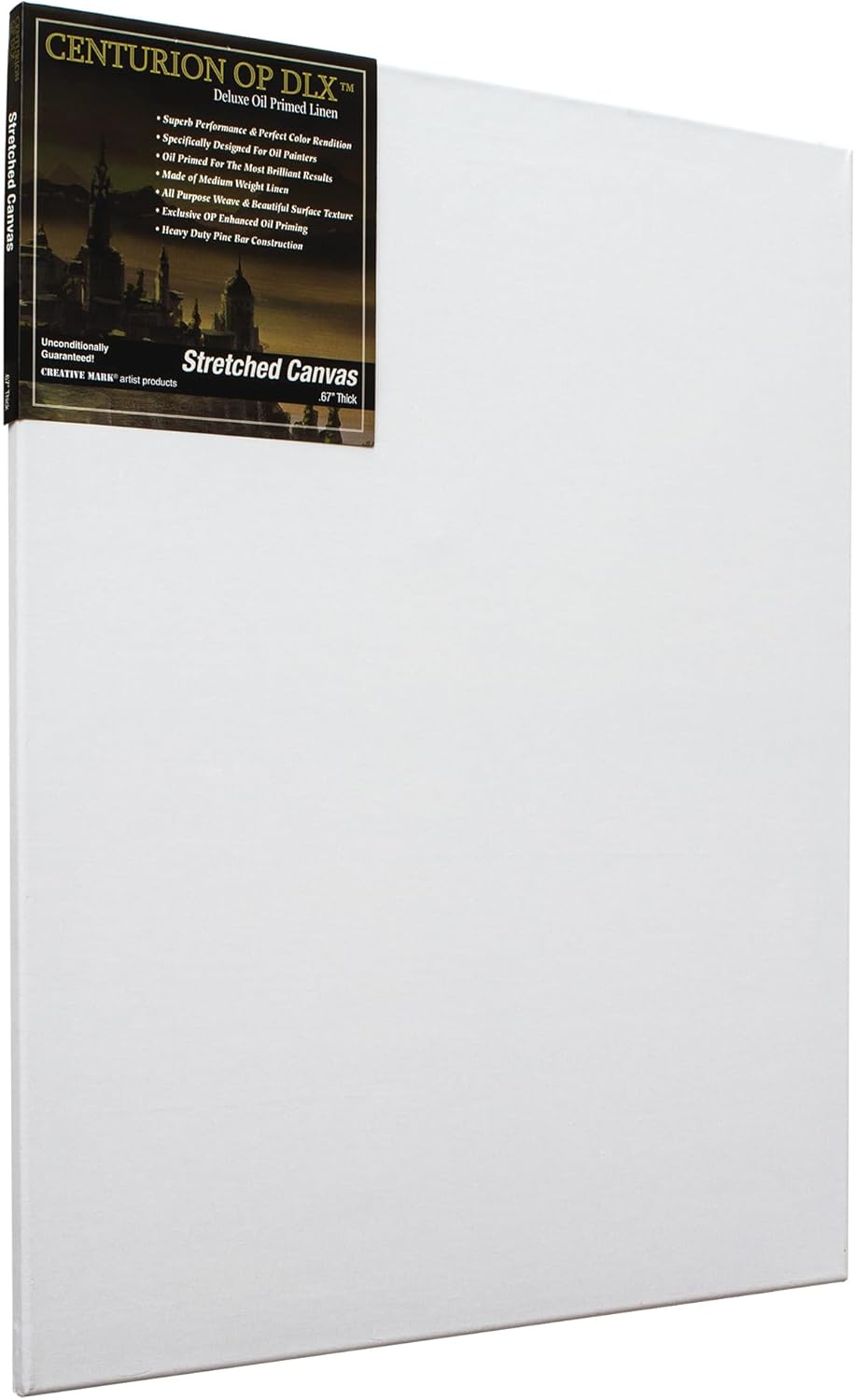 Centurion Deluxe Professional Oil Primed Linen Stretched Canvas, 11oz Linen, 20x24 - Box of 6, 0.67" Deep Canvases, Kiln-Dried Stretchers, Back Stapled, Premium Medium Weight Canvas for Oil Paintings