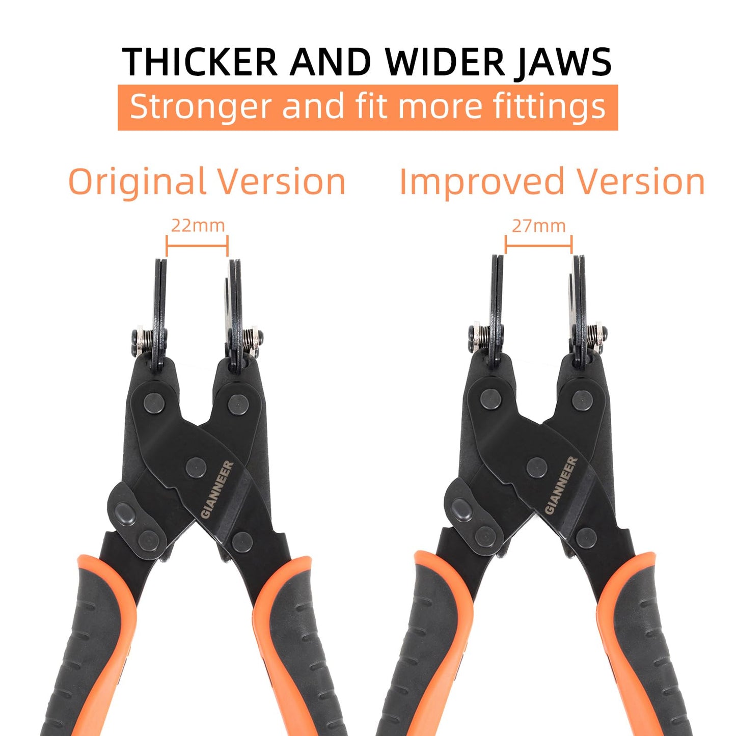 GIANNEER Push to Connect Removal Tool Disconnect Tongs for 1/2”, 3/4”, 1” Push Fitting Pex Removal Tool Improved Version