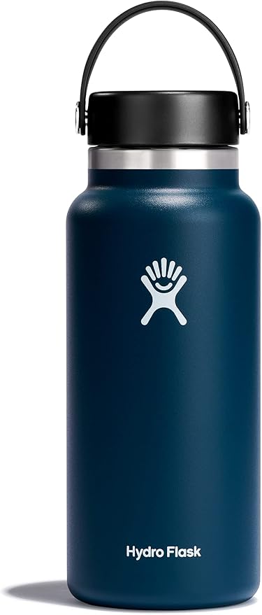Hydro Flask Water Bottle - Insulated Stainless Steel - Wide Mouth Flex Lid, Non Spill, Leakproof and Refillable in 32 Oz I...