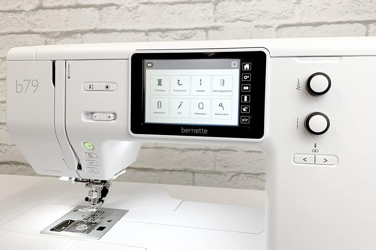 Bernette B79 Computerized Sewing and Embroidery Machine with 5-Inch Color Touchscreen, Multi-Function Knobs, 4 LEDs, and 230mm Sewing Space