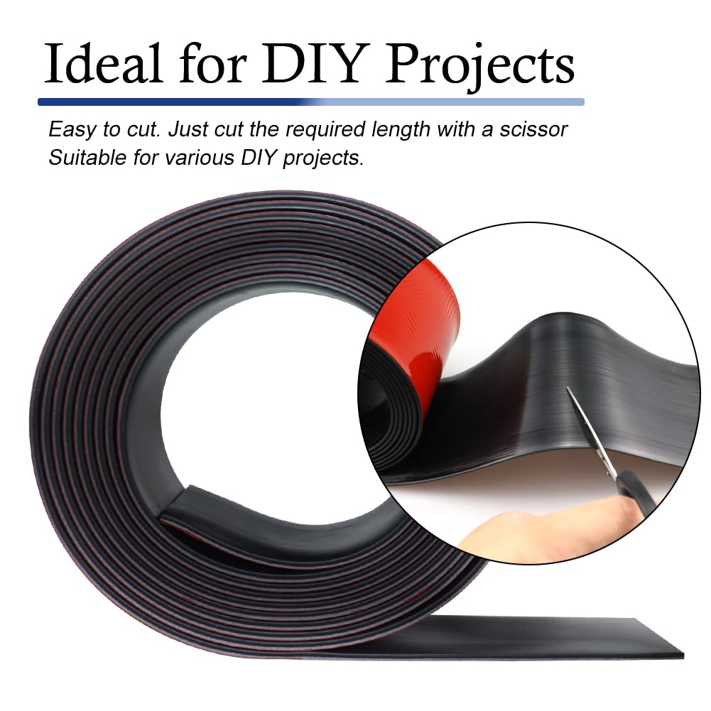 Neoprene Rubber Strips Self Adhesive Solid Rubber Sheets, Rolls & Strips for DIY Gaskets Crafts Pads Seals Warehouse Flooring Neoprene Sheet with Adhesive Backing (4" Wide x 1/5" Thick x 20' Long)