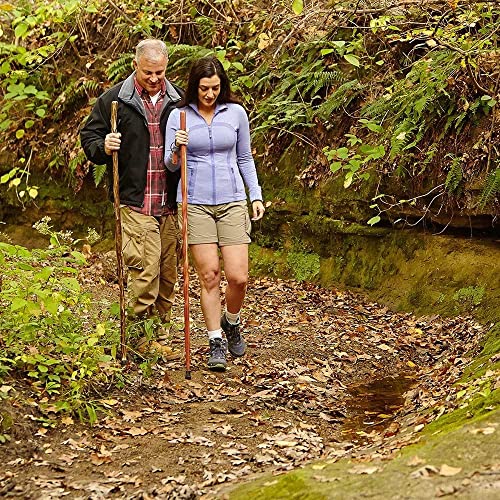 Brazos Rustic Wood Walking Stick, Hickory, Traditional Safari Style Handle, for Men & Women, Made in The USA