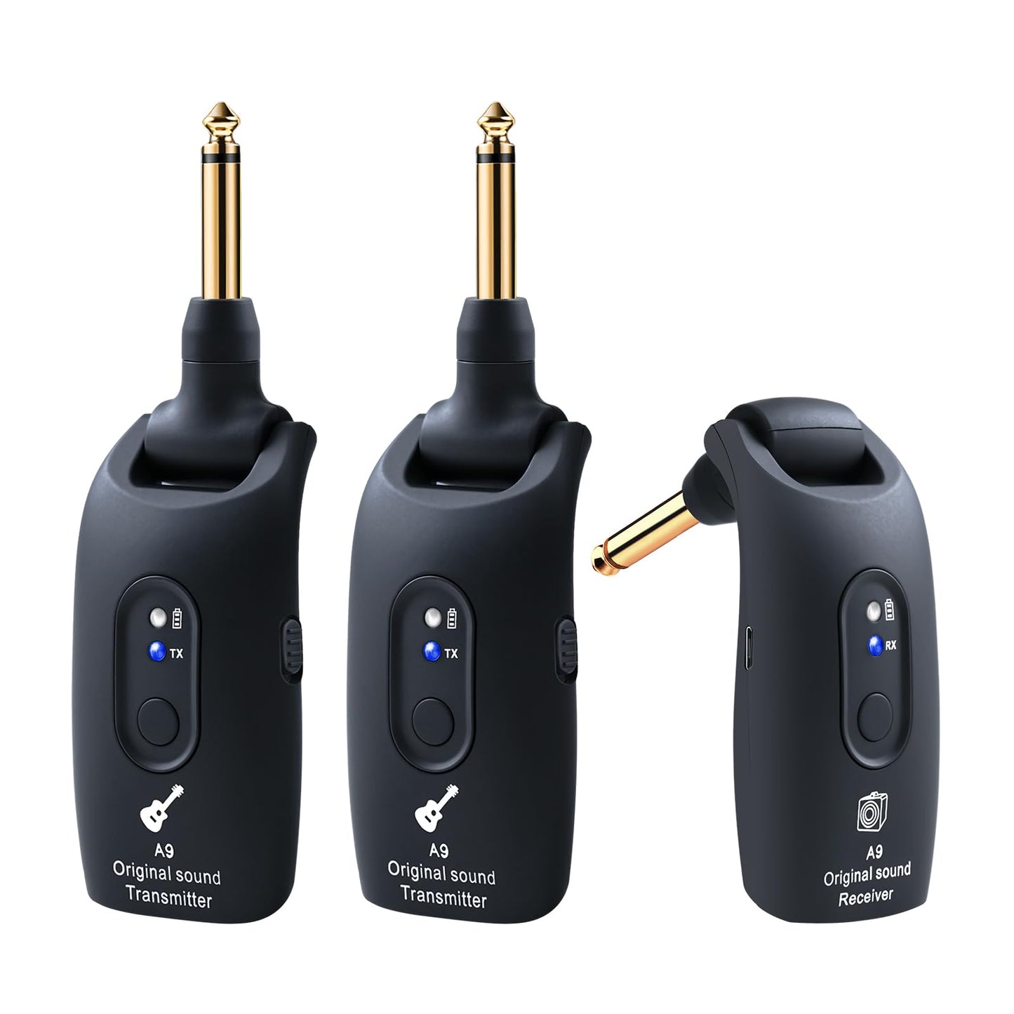 INGPARTNER A9 Wireless Guitar System 2.4GHz Built-in Rechargeable Lithium Battery 270Rotate Audio Wireless Transmitter Receiver