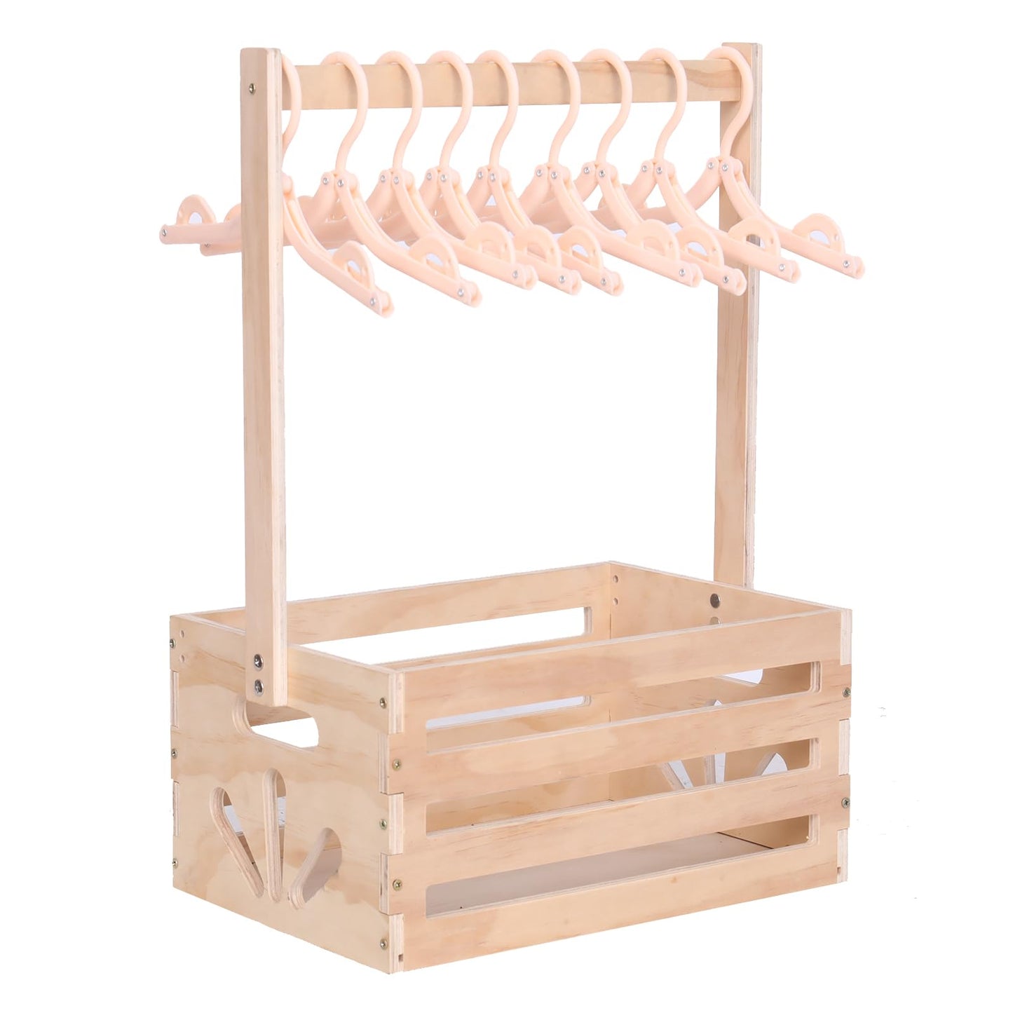 guilai Wooden Baby Shower Crate Closet , Baby Storage nursery Crate Hamper with Handle, Basket for Baby nursery-Excluding hangers