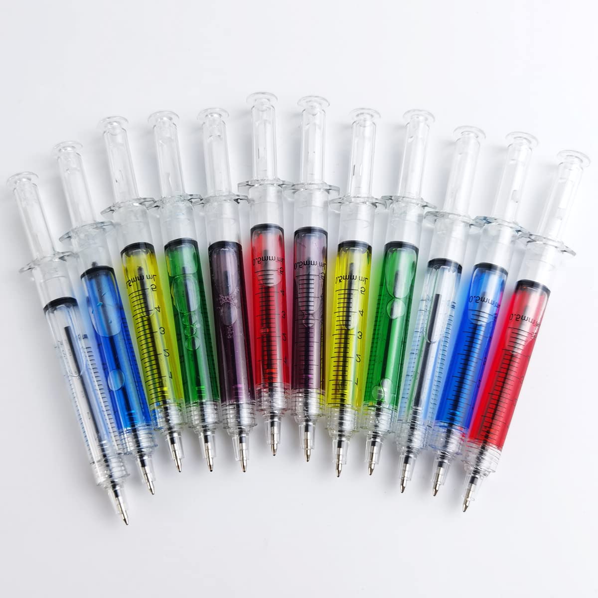 TIHOOD 36PCS Syringe Pens Retractable Fun Multi Color Novelty Pen for Nurses, Nursing Student School Supplies, Birthdays, Stocking Stuffers and Party Favor Gifts