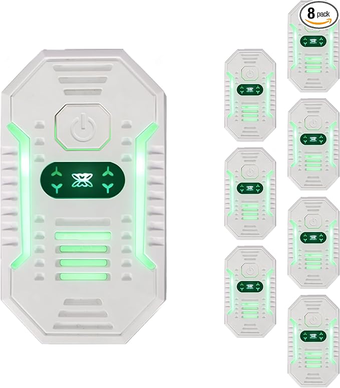 8 Pack Plug In Air Purifier Negative Ion Air Freshener for Home, Bedroom Kitchen Office Garage Room Air Ionizers Pets Smell Odor Dust Quiet Operation Portable Air Purifier