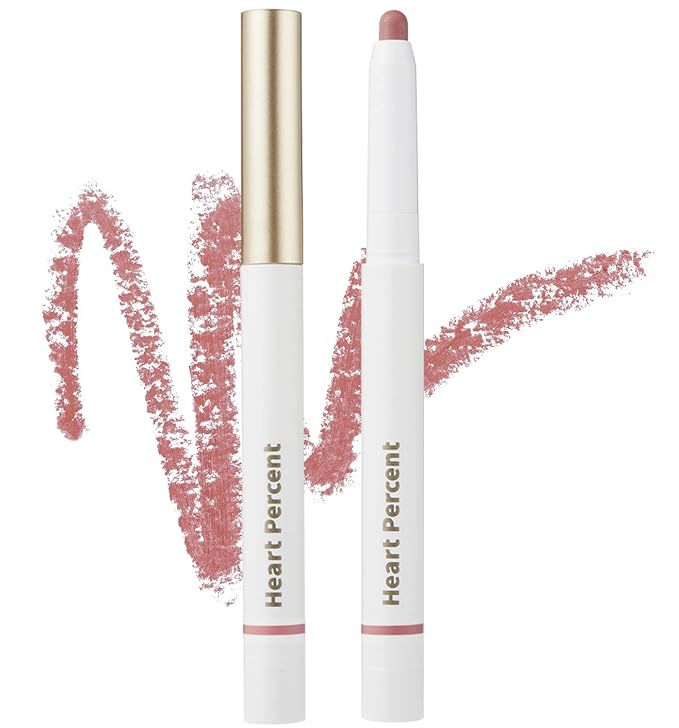 Heart Percent Dote On Mood Lip Liner Pencil, Long-Lasting Creamy Lip Crayon Smooth Lipliner Retractable Lipstick Overlip Line Color 0.8g, #15.Mauve Lips