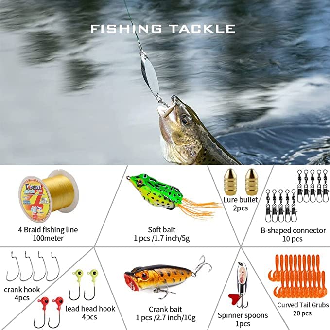 Collapsible Fishing Rod and Reel Combo, BalanZze Telescopic Fishing Rod with Spinning Reel, Portable Collapsible Fishing P...