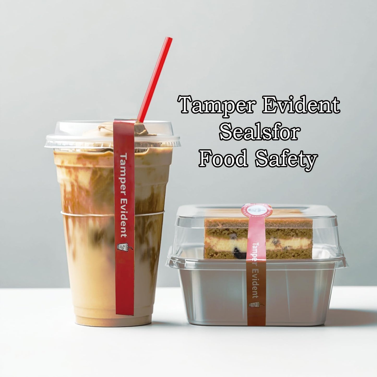 Safe Secure Tamper Proof Stickers Tamper Evident Seals Stickers 1" x 9" - 600 Pcs Food Deliver for Drink Lids Stickers Sealed for Freshness Labels Drink Food Seals（Red）
