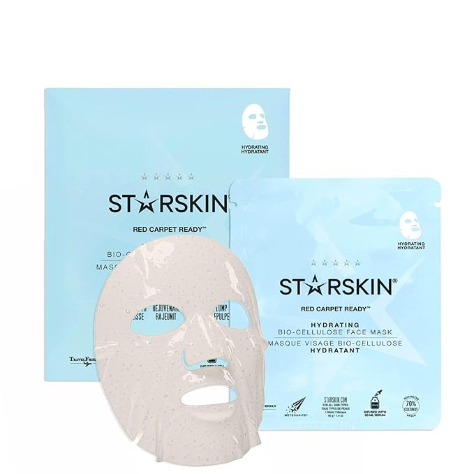STARSKIN Red Carpet Ready Bio-Cellulose Face Mask – 1 Pack, Hydrating Face Mask for all Skin Types, Instant Hydration & Gl...