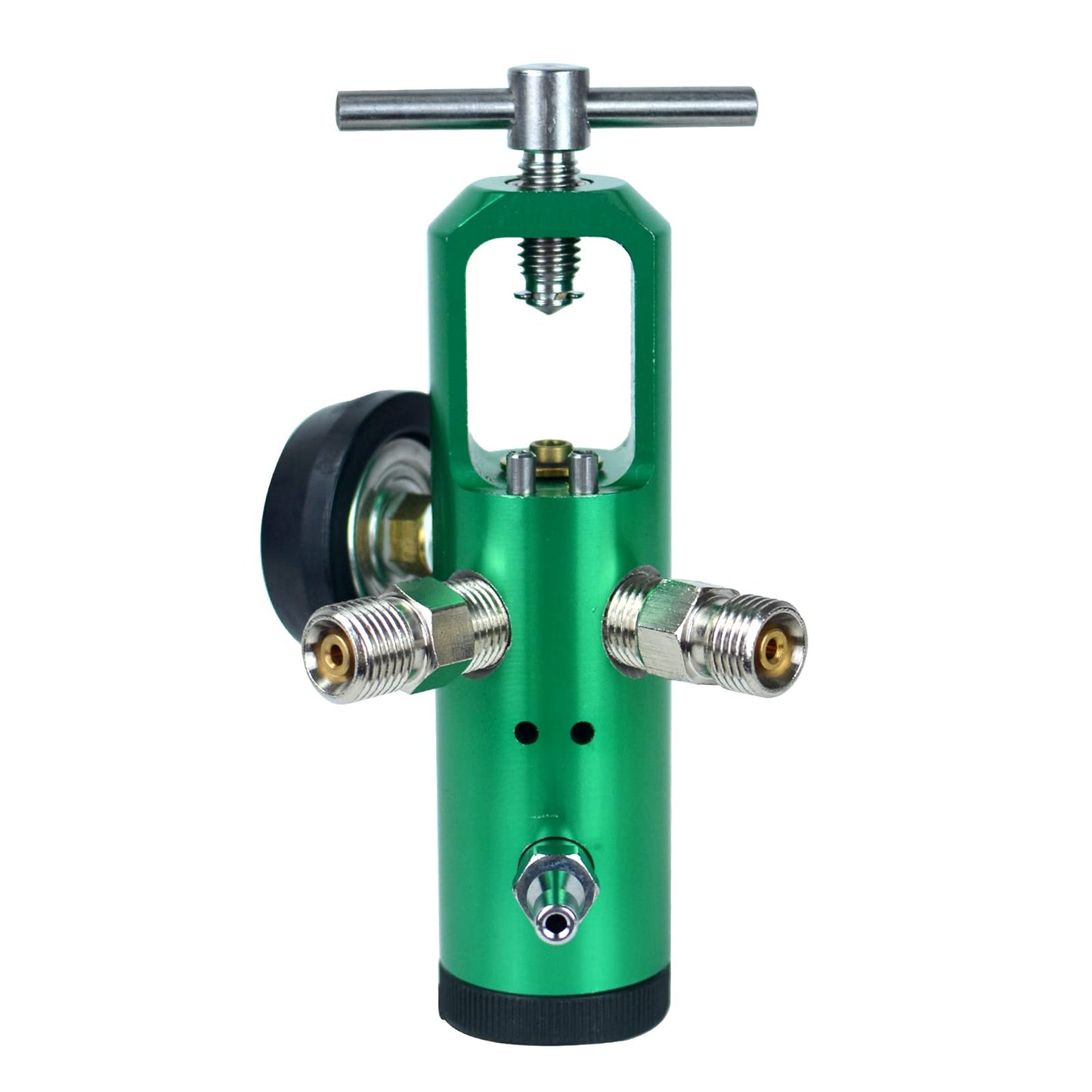 Ao Hong Mini Oxygen Regulator with Key, 0-25 Litersper min, Brass Sleeve, 870 CGA Connection, Brass Sleeve